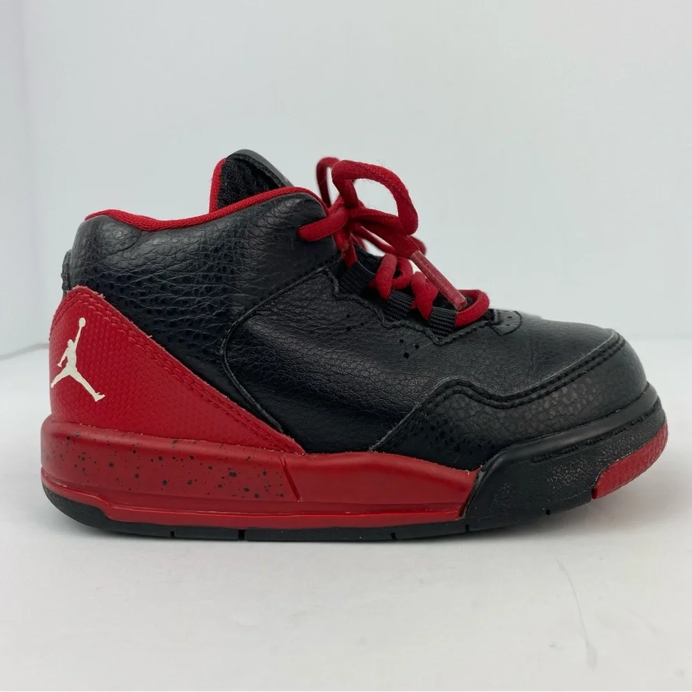 Nike Jordan Flight Origin 2 size 7C Toddler Black Red Leather Sneaker 705162-016